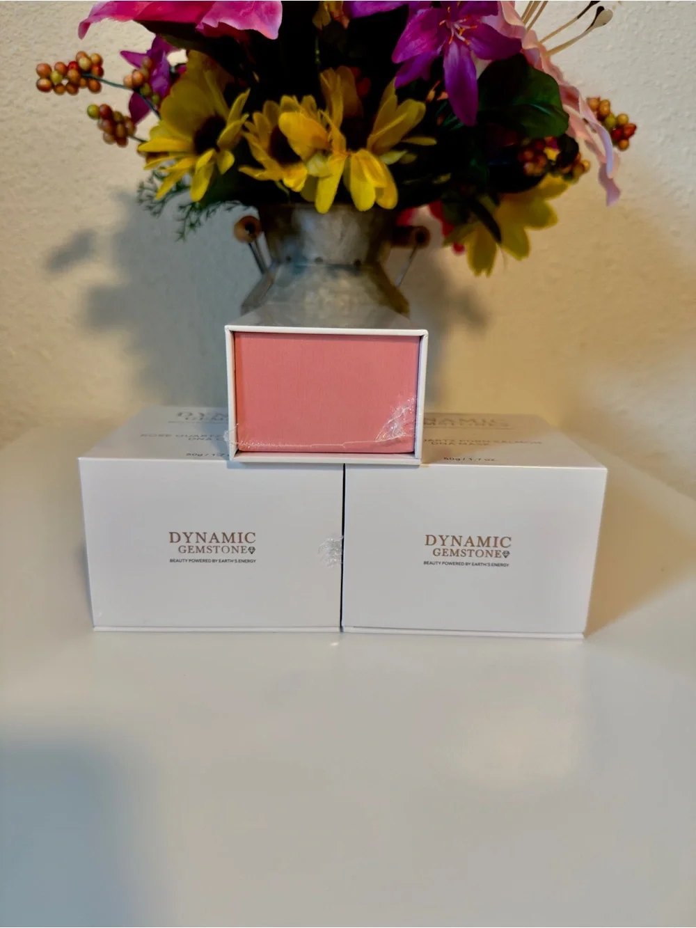 Dynamic Gemstone Rose Quartz PDRN Salmon DNA Skincare Set, Cream, Serum & Mask